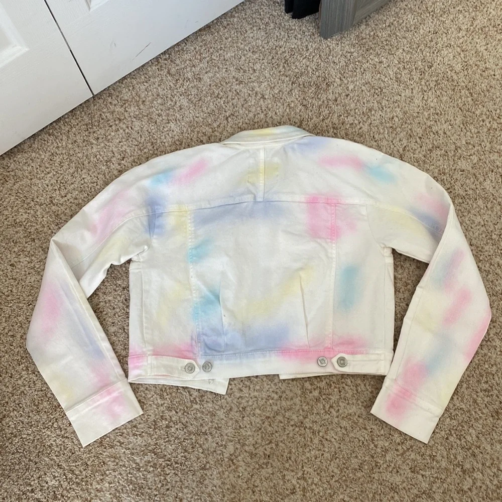 Ella Moss cropped tie dye denim jacket